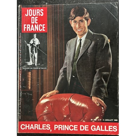 JOURS DE FRANCE 760 5 juillet 1969 CHARLES Prince De Galles - Nathalie Delon - Charles Aznavour - Mode Port-La-Nouvelle
