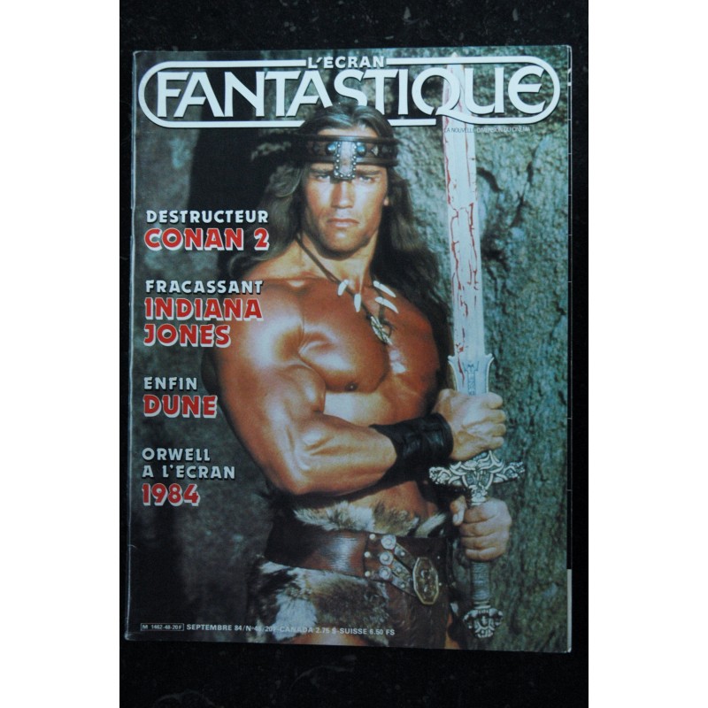 L'écran fantastique n° 48  - 1984 -  COVER ARNOLD SCHWARZENEGGER CONAN 2 INDIANA JONES + POSTER DUNE