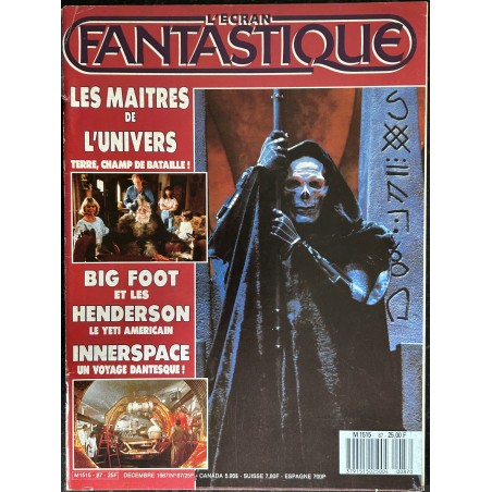 L'écran fantastique n° 87 1987 LES MAITRES DE L'UNIVERS  BIG FOOT & les HENDERSON LES DENTS DE LA MER 5 pages - INNERSPACE