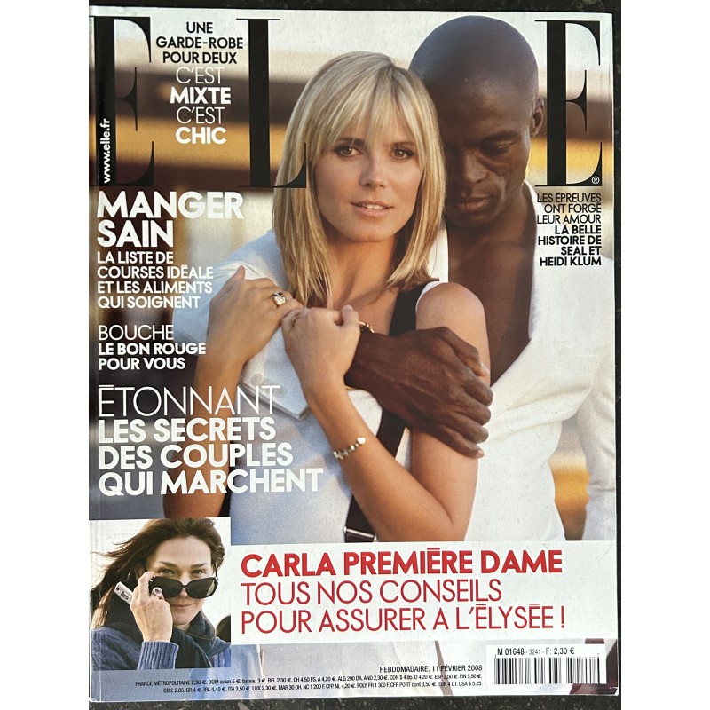 ELLE 3241 11 février 2008 Seal & Heidi Klum Manger Sain Carla Bruni Première Dame