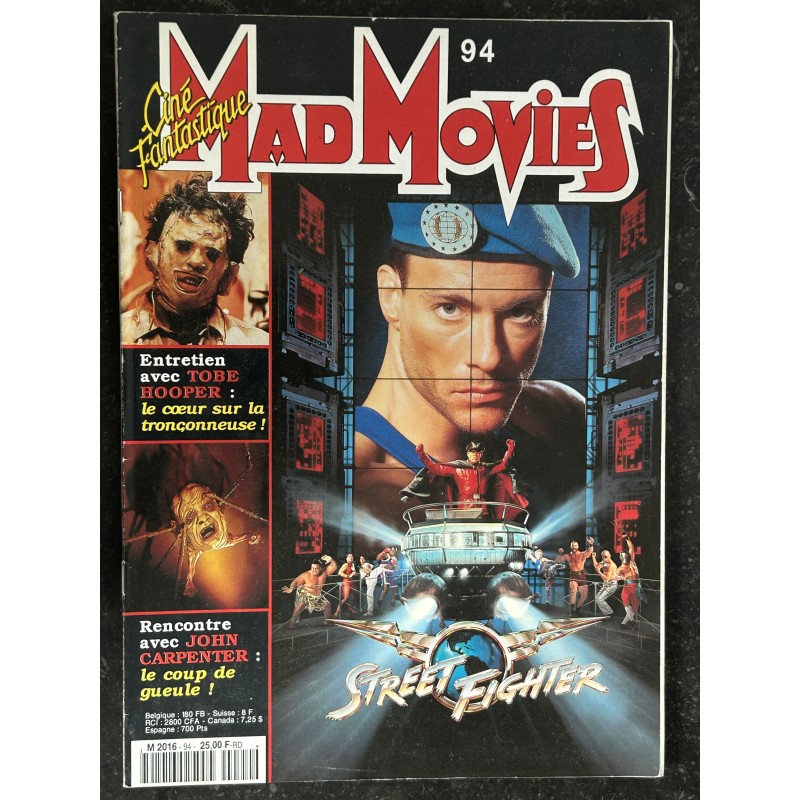 Ciné Fantastique MAD MOVIES  n° 94  1995 JEAN-CLAUDE VAN DAMME STREET FIGHTER  Tobe HOOPER  JOHN CARPENTER Star Trek GENERATIONS