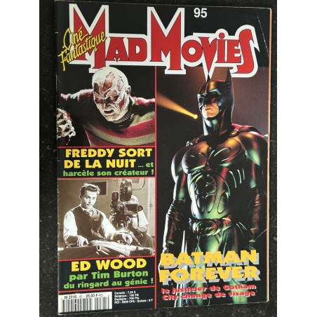 Ciné Fantastique MAD MOVIES  n° 95  - 1995 -   BATMAN FOREVER  FREDDY  ED WOOD Tim BURTON Fred Olen Ray