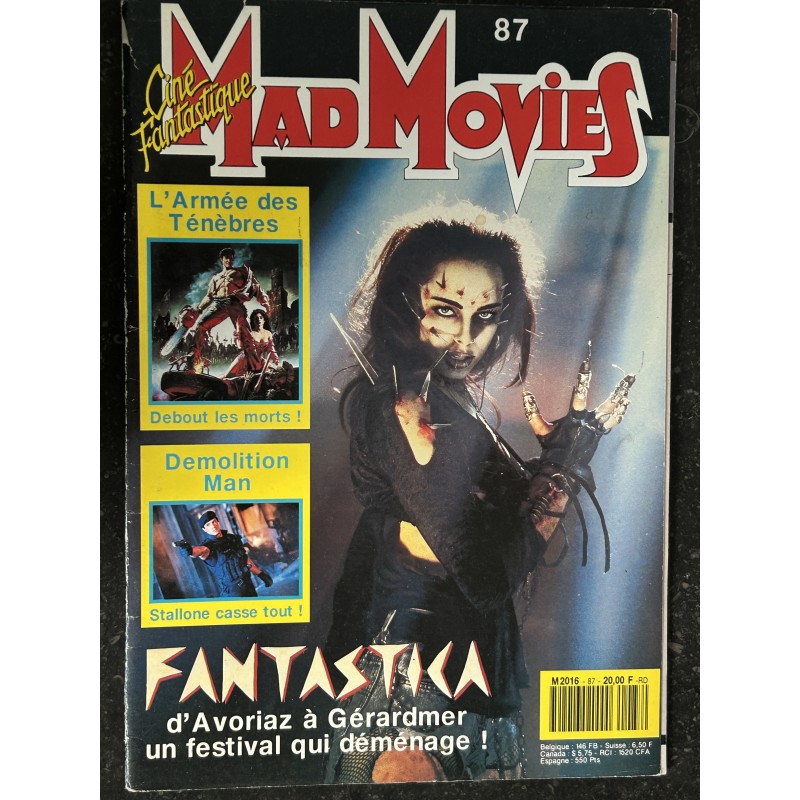 Ciné Fantastique MAD MOVIES  n° 87 - 1994 - FANTASTIKA  L'armée des ténèbres  STALLONE Demolition Man