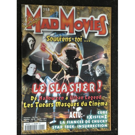 Ciné Fantastique MAD MOVIES  n° 118  - 1999 -  LE SLASHER  Halloween Urban Legend Les tueurs masqués du cinéma Cube existenz