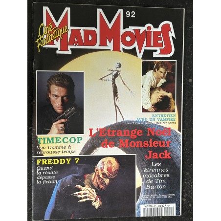 Ciné Fantastique MAD MOVIES  n° 92  - 1994 -  L'étrange Noel de monsieur Jack TIMECOP Freddy 7 Tom Cruise Tim Burton