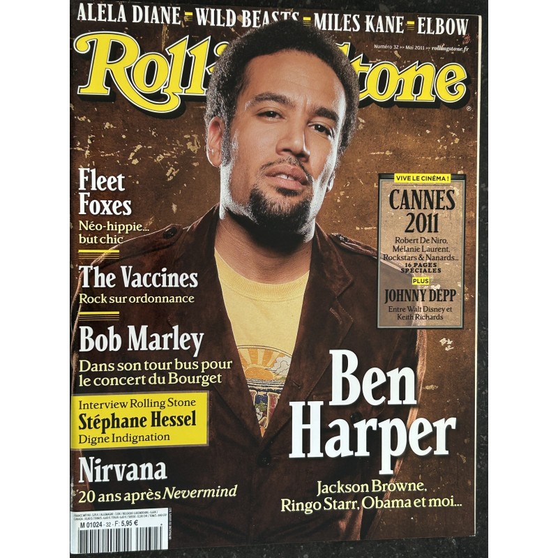 ROLLING STONE 2011 05 COVER BEN HARPER NIRVANA BOB MARLEY THE VACCINES FLEET FOXES DEPP