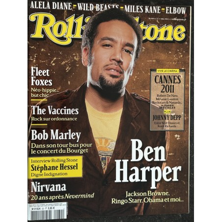 ROLLING STONE 2011 05 COVER BEN HARPER NIRVANA BOB MARLEY THE VACCINES FLEET FOXES DEPP