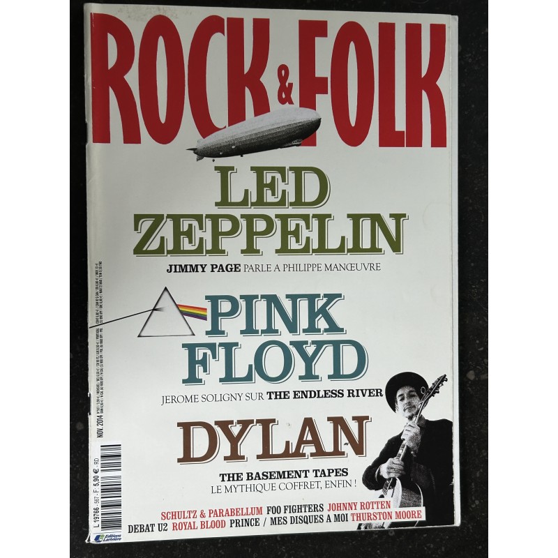 ROCK & FOLK 567 Novembre 2014 Led Zeppelin Pink Floyd Jimmy Page Dylan Prince