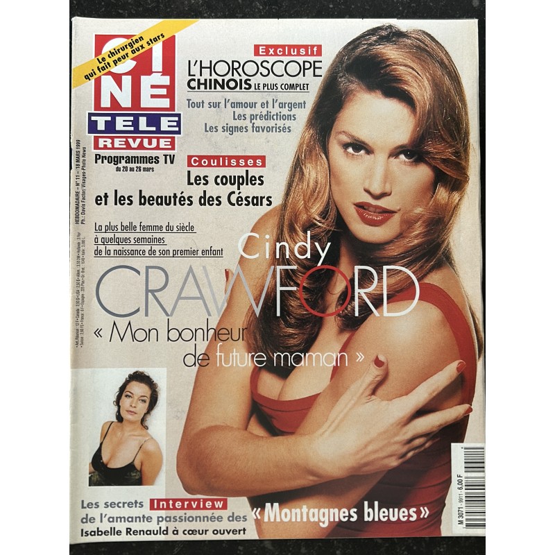CINE TELE REVUE 1999 03 18  n° 11 Cindy Crawford Marlène Jobert Isabelle Renauld Staney Kubrick
