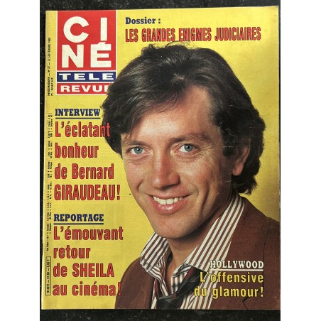 CINE TELE REVUE 1985 09 12 n° 37 COVER BERNARD GIRAUDEAU SON ECLATANT BONHEUR LE RETOUR DE SHEILA  AU CINEMA SERGE REGGIANI