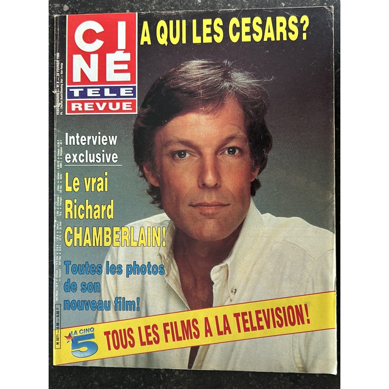 CINE TELE REVUE 1986 02 20 n° 8 Richard Chamberlain Steven Spielberg Un Justicier à New York + Affiche Allan Quaterman