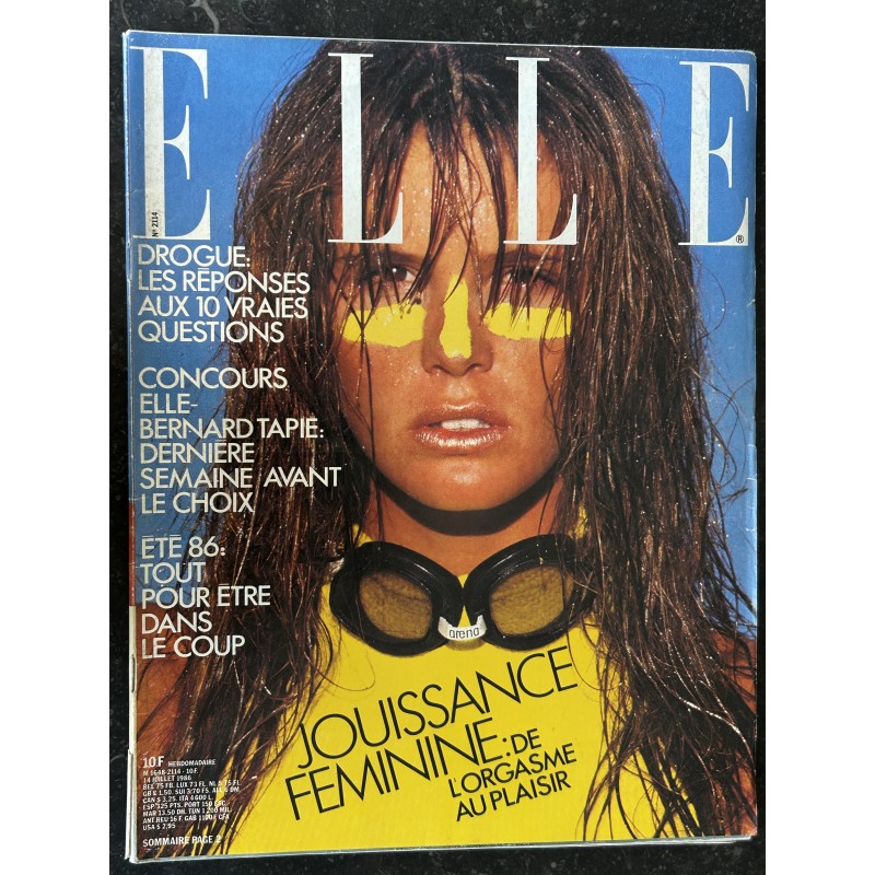 ELLE 2114 14 juillet 1986 - Béatrice Dalle - Jouissance feminine de l'orgasme au plaisir - Bernard Tapie