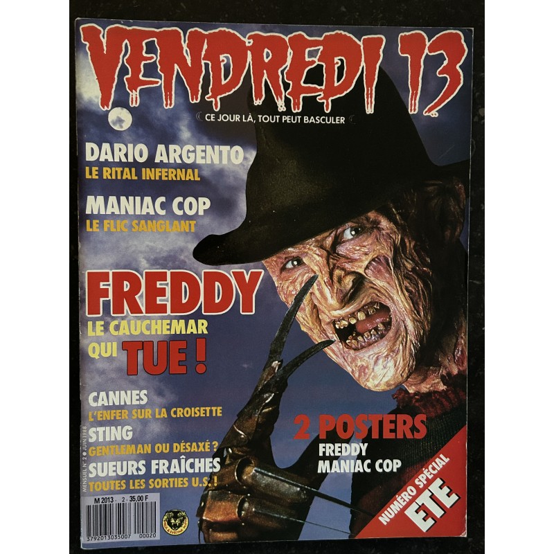 VENDREDI 13 N° 2 FREDDY Dario Argento Maniac Cop STING