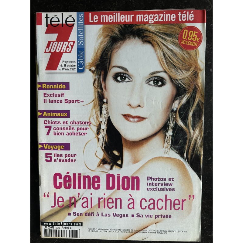 Télé 7 Jours  2002 26 octobre 2002 Céline Dion Las Vegas Photos et Interview - Ronaldo