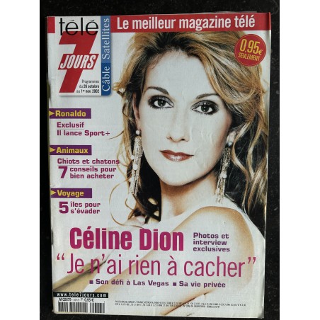 Télé 7 Jours  2002 26 octobre 2002 Céline Dion Las Vegas Photos et Interview - Ronaldo