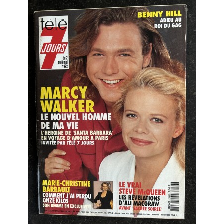 Télé 7 Jours  1666 2 au 8 mai 1992 Marcy Walker Santa Barbara - Adieu Benny Hill Hommage - Marie6Christine Barrault