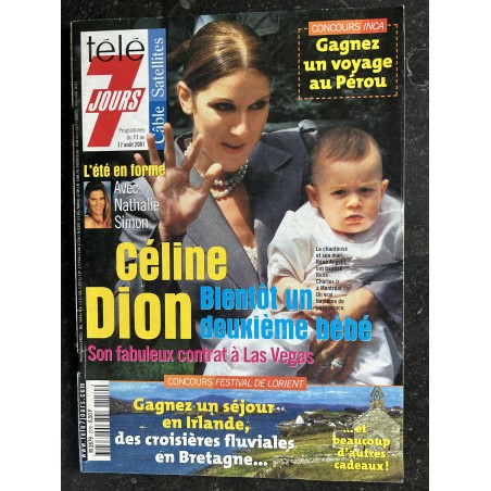 TELE 7 JOURS  2150 11 au 17 aout 2001 Céline Dion Las Vegas - Nathalie Simon