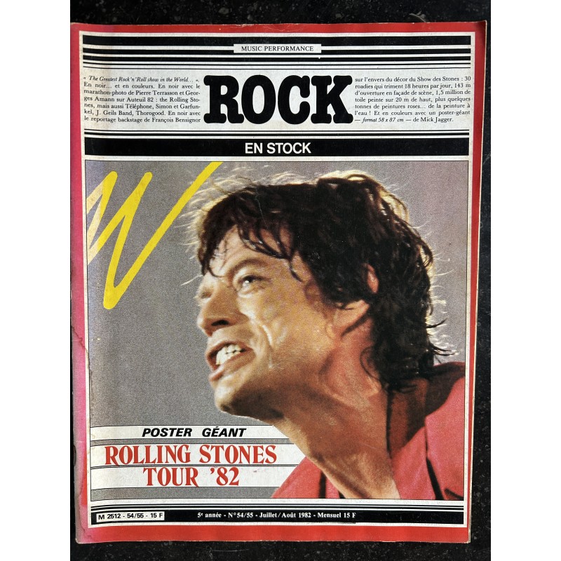 ROCK en STOCK  1982 N° 54/55 Rolling Stones - Interview Nina Hagen - Talkig Heads - Les Costars