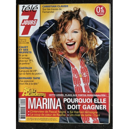 Télé 7 Jours  2429 16 au 22 décembre 2006 Star Académy Marina Cauet et ses Muppets Castaldi Bernard Tapie Christian Clavier