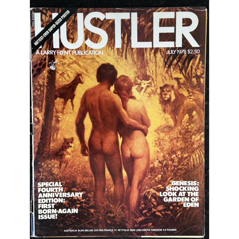 HUSTLER Vol. 05 N. 01 July 1978 Interview Paul Krassner - Female masturbation + Poster géant