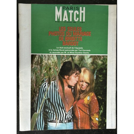 PARIS MATCH N° 902 23 JUILLET 1966 COVER BRIGITTE BARDOT PHOTOS De son MARIAGE