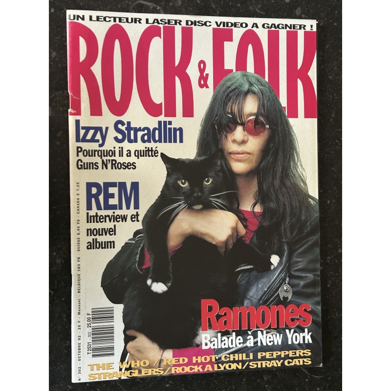 ROCK & FOLK 302 octobre 1992 Cover Ramones Izzy Stardlin REM The Who Red Hot Chili Peppers Stranglers