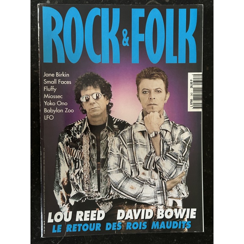 ROCK & FOLK 343 mars 1996 Loud Reed David Bowie Jane Birkin Fluffy LFO Miossec Babylon Zoo