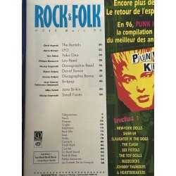 ROCK & FOLK 343 mars 1996 Loud Reed David Bowie Jane Birkin Fluffy LFO Miossec Babylon Zoo