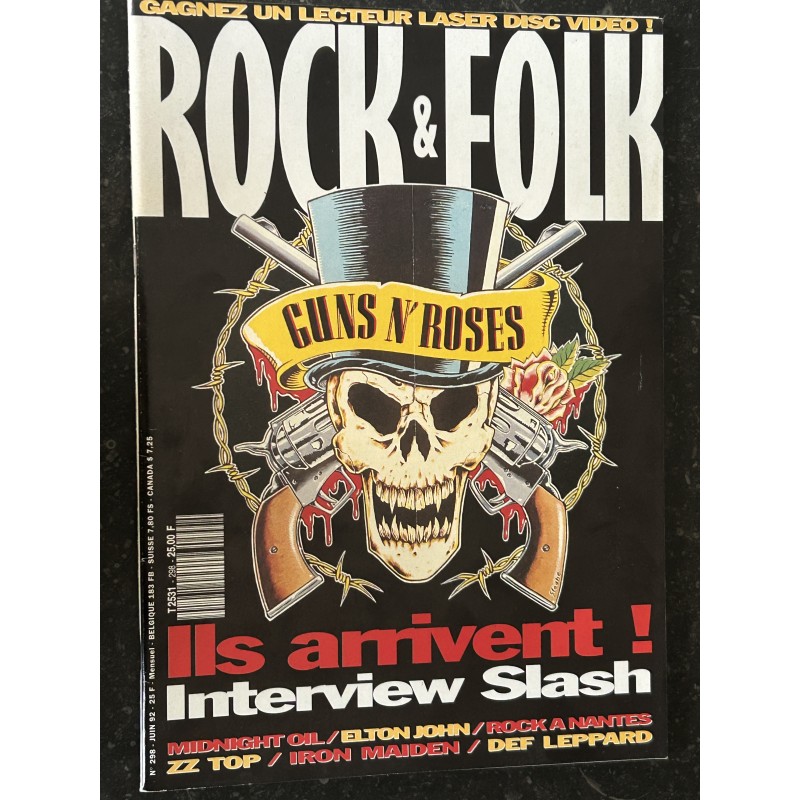 ROCK & FOLK 298 Juin 1992 Guns N'Roses Slash Midnight Oil ZZ Top Iron Maiden Elton John