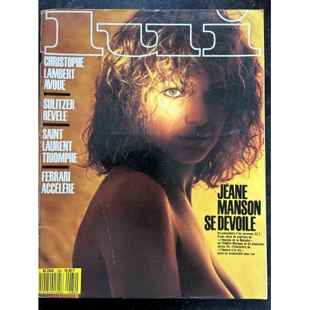LUI 284 SEPTEMBRE 1987 COVER JEANE MANSON ENTIEREMENT NUE 10 PAGES + POSTER NUDES