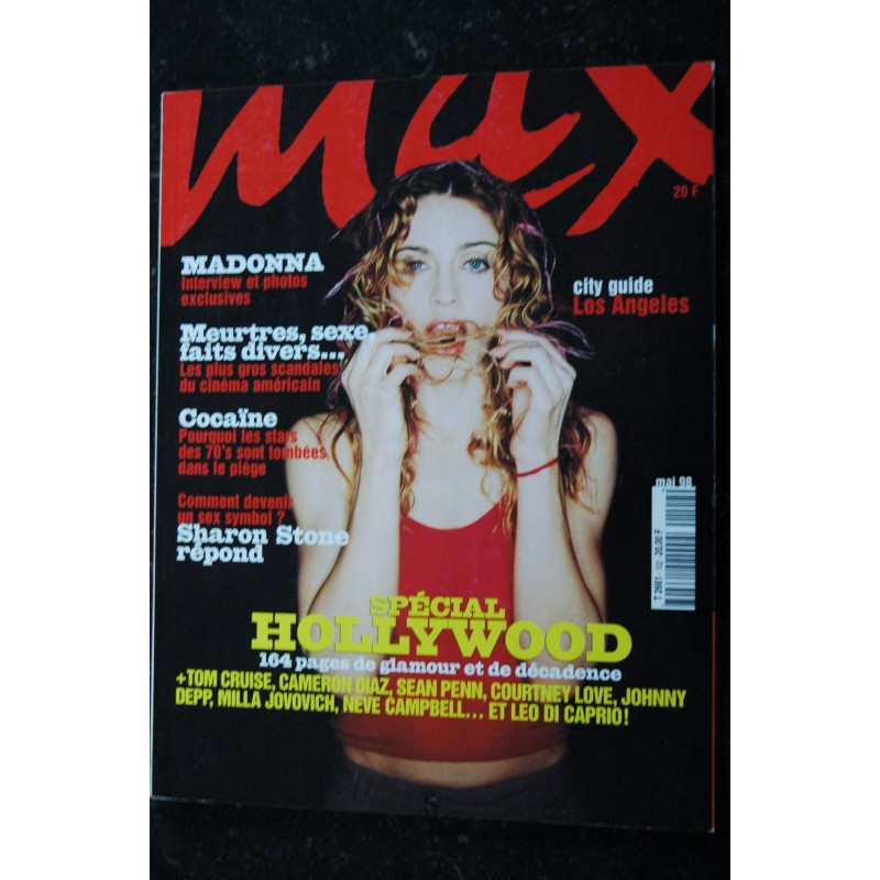 MAX 102 HOLLYWOOD SHARON STONE CAMERON DIAZ COURTNEY LOVE INTERVIEW MADONNA 1998