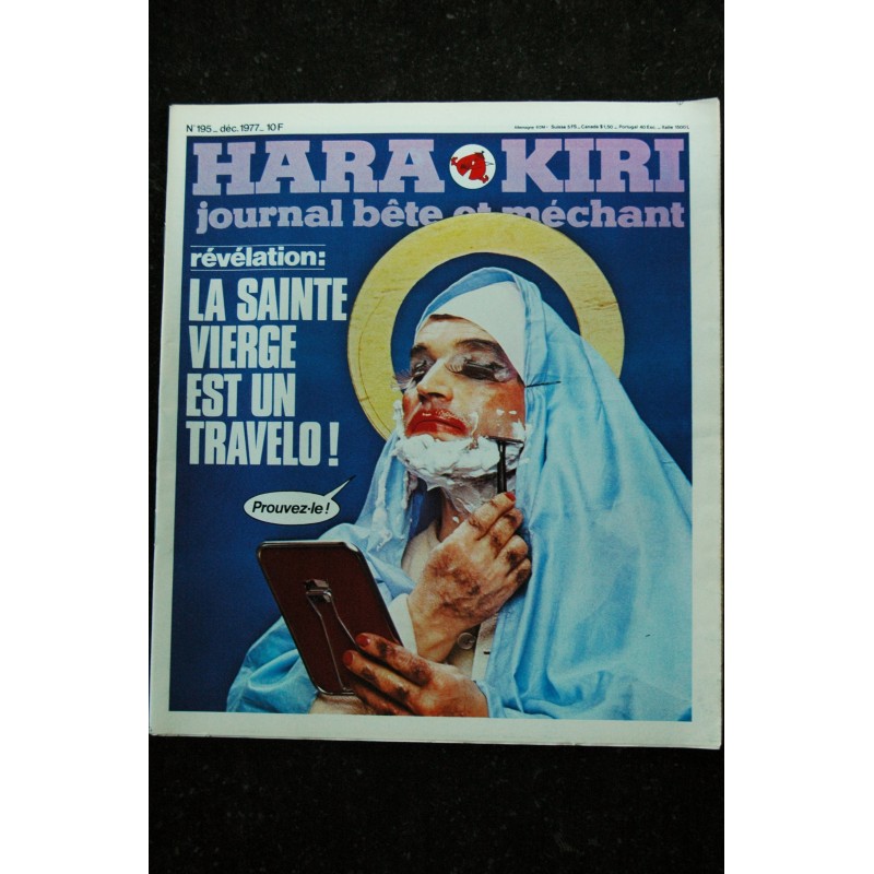 HARA KIRI 195 DEC 1977 CABU REISER BERROYER COPI PROFESSEUR CHORON WOLLERT DETON