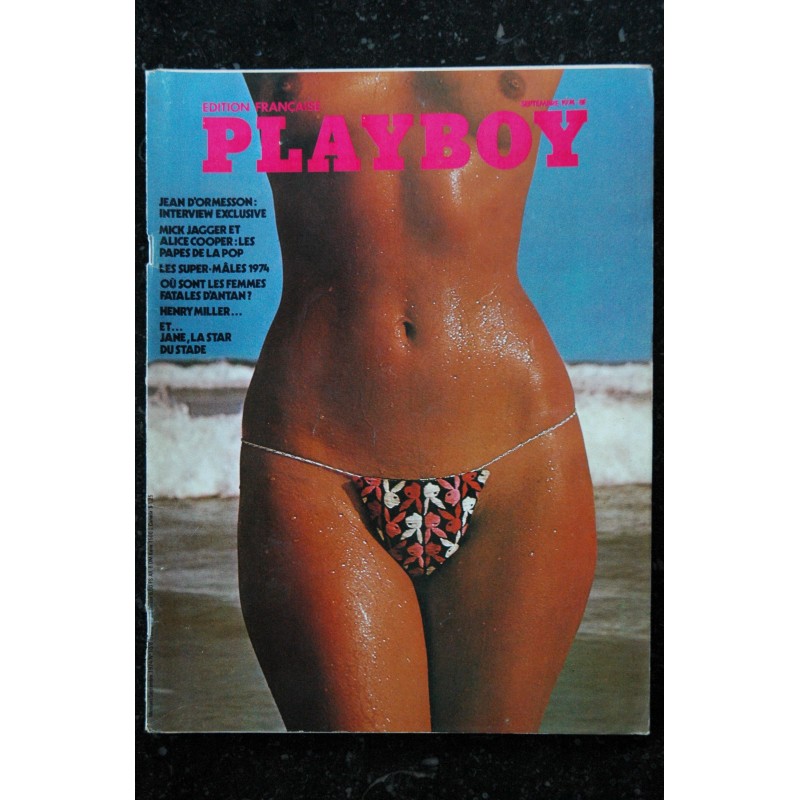 PLAYBOY Fr 1974 09 N°10 MICK JAGGER ALICE COOPER POP 1974 HENRY MILLER PHOTOS DAVID CHAN SEXY