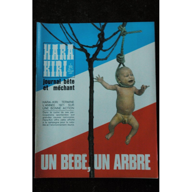 HARA KIRI 122 Novembre 1971 L'enfant Jésus  WOLINSKI PROFESSEUR CHORON GEBE CHENZ CAVANNA