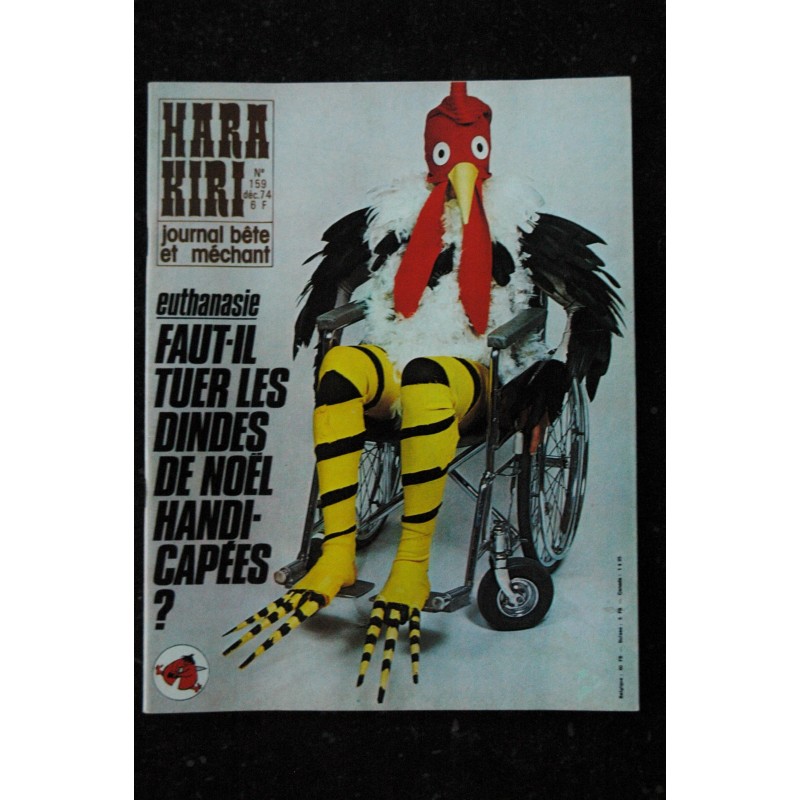 HARA KIRI 158  Novembre 1974 Allons- nous manquer de cul ?   WOLINSKI REISER SOULAS VERGEZ STRIL ADULT