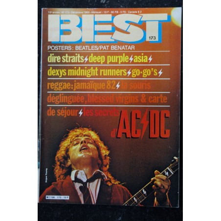 BEST 172 OVEMBRE 1982 MICHAEL SCHENKER BRYAN FERRY EDDIE COCHRAN MOTORHEAD HIGELIN GRACE JONES